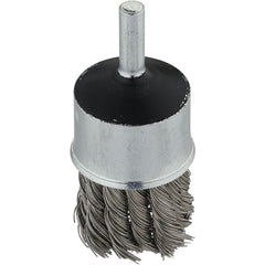 End Brush: 3/4" Dia, Carbon Steel, Knotted Wire