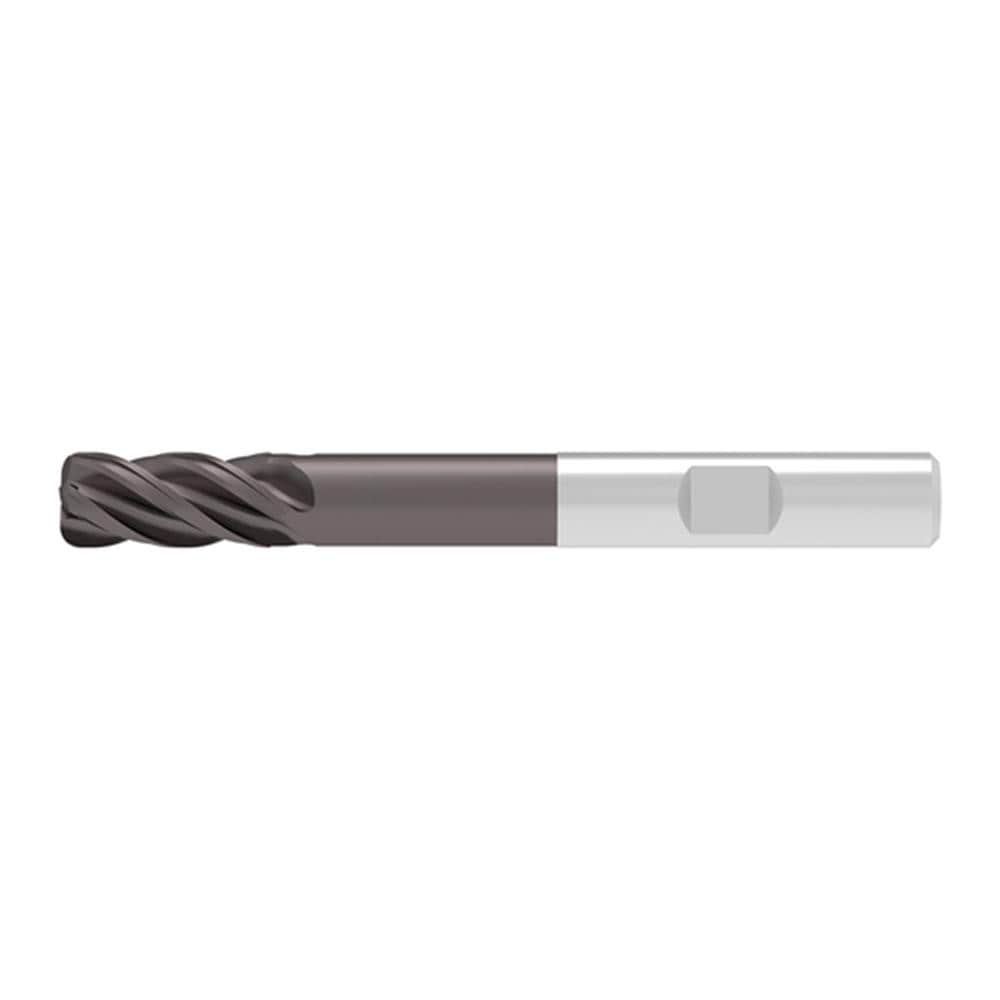 Corner Radius End Mill: 16.00 mm Dia, 32.00 mm LOC, 0.50 mm Radius, 4 Flute, Solid Carbide