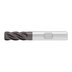 Corner Radius End Mill: 20.00 mm Dia, 38.00 mm LOC, 0.30 mm Radius, 4 Flute, Solid Carbide