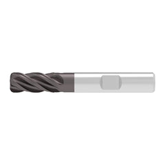 Corner Radius End Mill: 12.00 mm Dia, 26.00 mm LOC, 2.00 mm Radius, 4 Flute, Solid Carbide