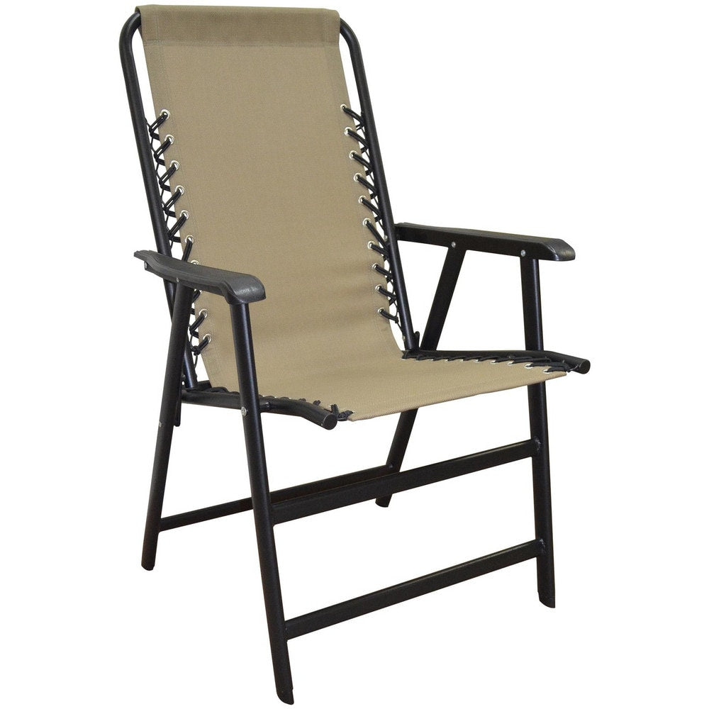 Folding Chairs; Pad Type: Texteline, Arms, Flat; Material: Texteline, Steel; Width (Inch): 24; Depth (Inch): 25.7874 in; Seat Color: Beige; Overall Height: 37.4016 in