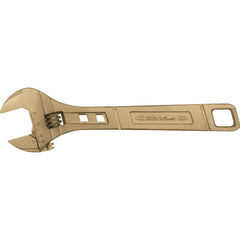 Adjustable Wrench: 10" OAL, 1-1/8" Jaw Capacity