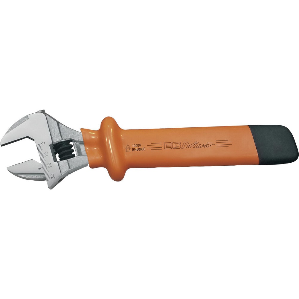 Adjustable Wrench: 12" OAL, 1-5/16" Jaw Capacity