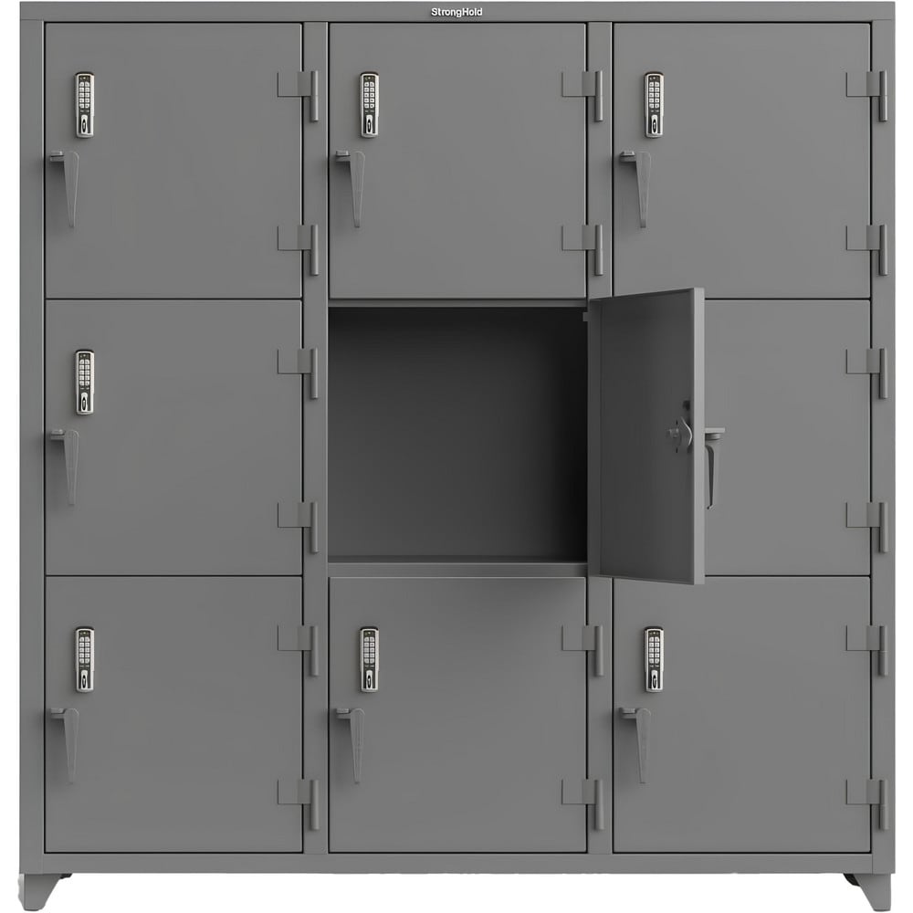 3-Wide Locker: 72" Wide, 75" High, Electronic Lock