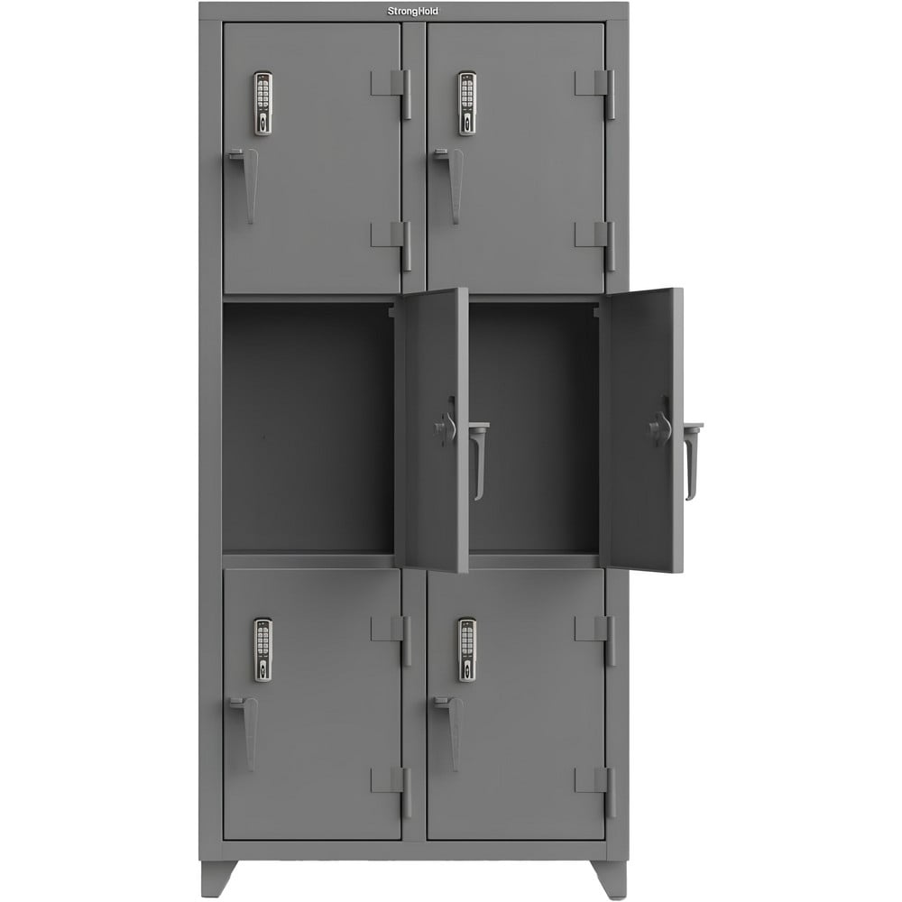 2-Wide Locker: 36" Wide, 75" High, Electronic Lock