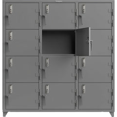 3-Wide Locker: 72" Wide, 75" High, Electronic Lock