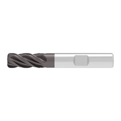 Corner Radius End Mill: 16.00 mm Dia, 32.00 mm LOC, 2.00 mm Radius, 4 Flute, Solid Carbide