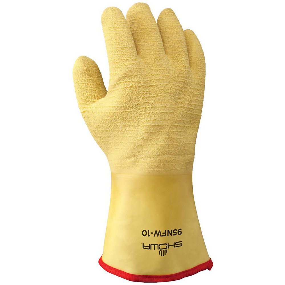 Cold Gloves: SHOWA 95NFW   Size Large, Natural Rubber Latex Natural Rubber & Jersey Fleece