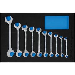 Double Head Open End Wrench Set: 10 Pc, Inch