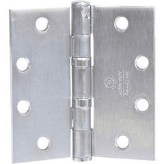 Commercial Hinges; Mount Type: Full-Mortise; Hinge Material: Steel; Length (Inch): 4-1/2; Finish: Satin Chrome; Door Leaf Height (Decimal Inch): 4.5000; Door Leaf Width (Decimal Inch): 2.2500; Frame Leaf Height (Decimal Inch): 4.5000