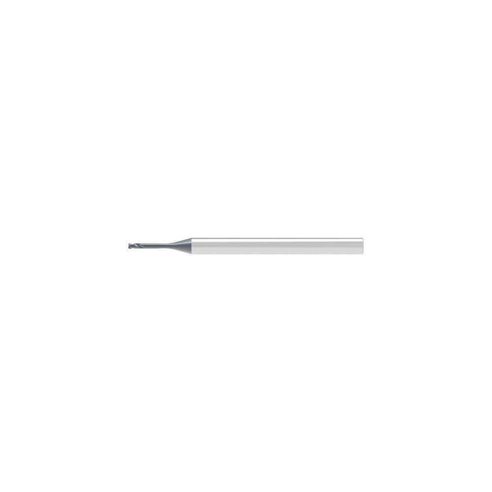 Corner Radius End Mill: 0.50 mm Dia, 0.50 mm LOC, 0.10 mm Radius, 2 Flute, Solid Carbide