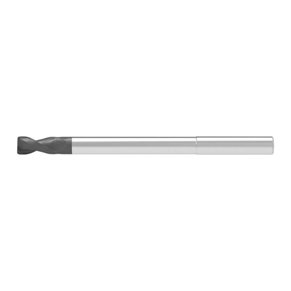 Corner Radius End Mill: 2.00 mm Dia, 8.00 mm LOC, 0.30 mm Radius, 2 Flute, Solid Carbide