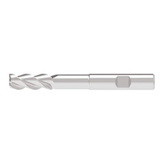 Corner Radius End Mill: 16.00 mm Dia, 41.00 mm LOC, 4.00 mm Radius, 3 Flute, Solid Carbide