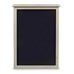 Enclosed Recycled Rubber Bulletin Board: 54" Wide, 38" High, Rubber, Black