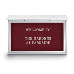 Enclosed Letter Board: 45" Wide, 30" High, Fabric, Berry