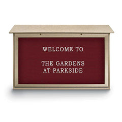 Enclosed Letter Board: 45" Wide, 30" High, Fabric, Berry