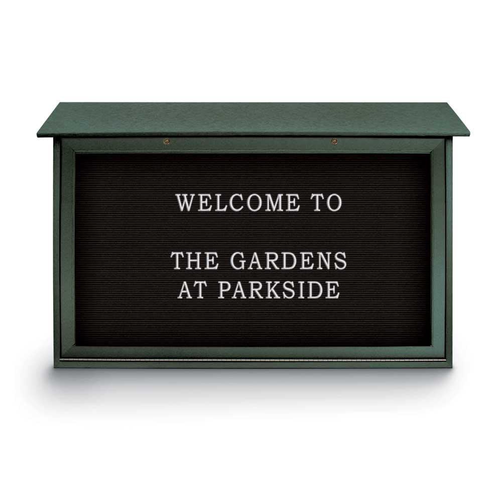 Enclosed Letter Board: 45" Wide, 30" High, Laminate, Black