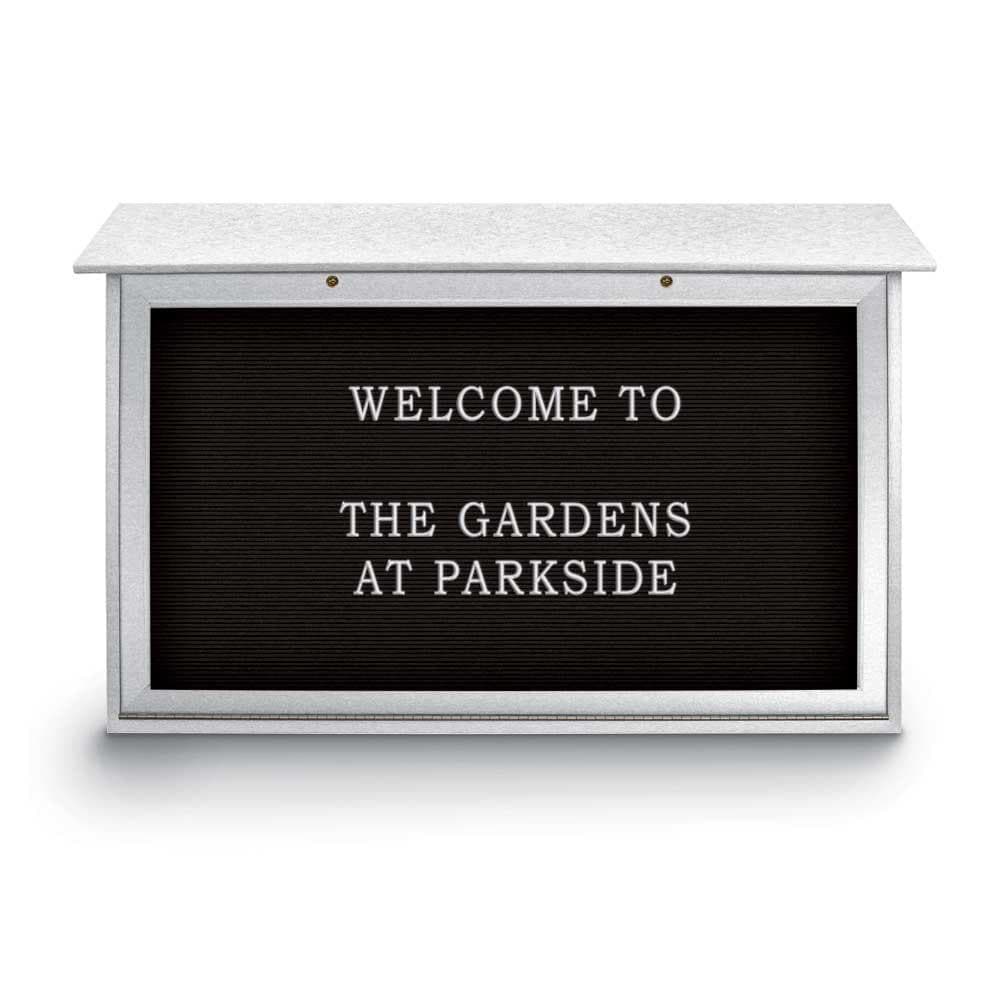 Enclosed Letter Board: 45" Wide, 30" High, Laminate, Black