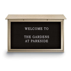 Enclosed Letter Board: 45" Wide, 30" High, Laminate, Black