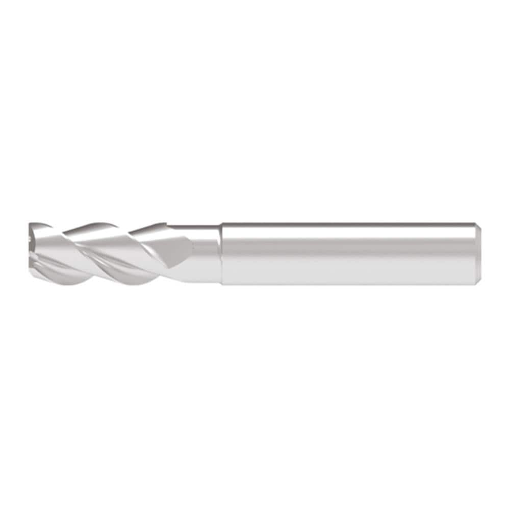 Corner Radius End Mill: 12.00 mm Dia, 25.00 mm LOC, 4.00 mm Radius, 3 Flute, Solid Carbide