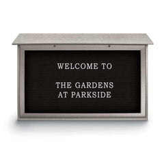 Enclosed Letter Board: 45" Wide, 30" High, Laminate, Black