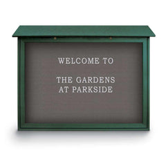 Enclosed Letter Board: 45" Wide, 36" High, Fabric, Gray