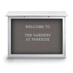 Enclosed Letter Board: 45" Wide, 36" High, Fabric, Gray