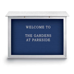 Enclosed Letter Board: 45" Wide, 36" High, Laminate, Blue