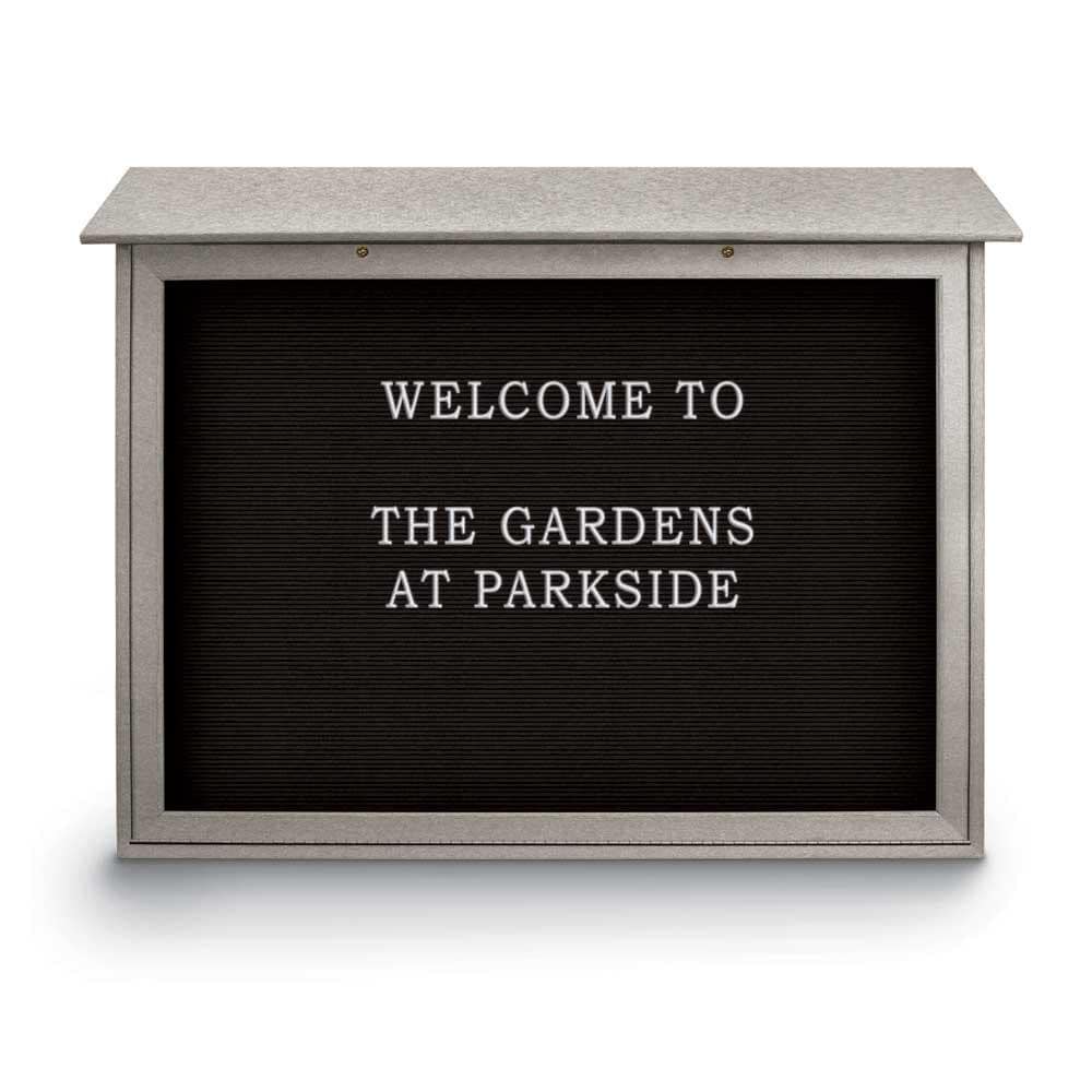 Enclosed Letter Board: 45" Wide, 36" High, Laminate, Black