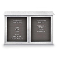 Enclosed Letter Board: 45" Wide, 30" High, Fabric, Gray