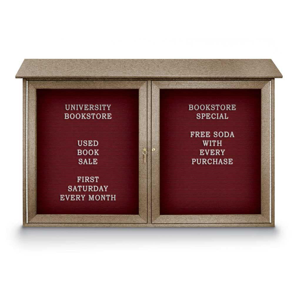 Enclosed Letter Board: 45" Wide, 30" High, Fabric, Berry