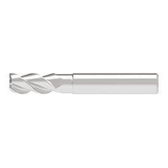 Corner Radius End Mill: 10.00 mm Dia, 21.00 mm LOC, 2.00 mm Radius, 3 Flute, Solid Carbide