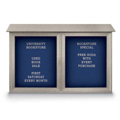 Enclosed Letter Board: 45" Wide, 30" High, Laminate, Blue