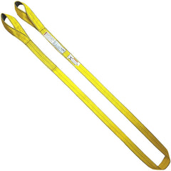 Twisted Eye & Eye, Type 4 Web Sling: 3' Long, 4" Wide, 6400 lb Vertical Capacity, Polyester