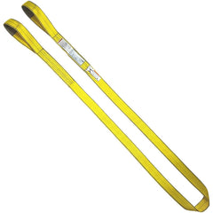 Flat Eye & Eye, Type 3 Web Sling: 14' Long, 3" Wide, 4800 lb Vertical Capacity, Polyester