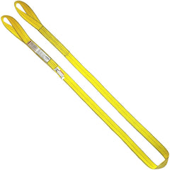 Twisted Eye & Eye, Type 4 Web Sling: 8' Long, 4" Wide, 11500 lb Vertical Capacity, Polyester