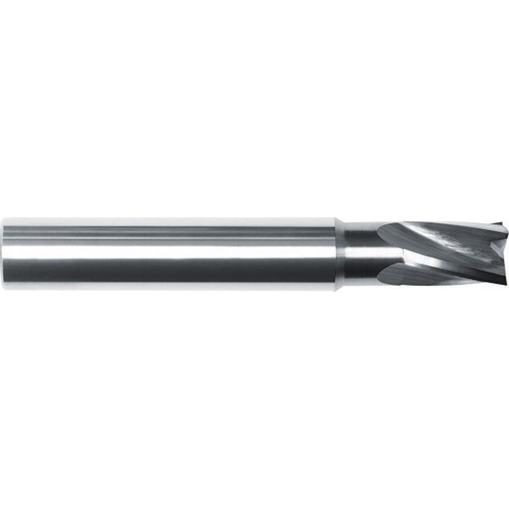 Square End Mill: 3/8" Dia, 1/2" LOC, 4 Flute, Solid Carbide