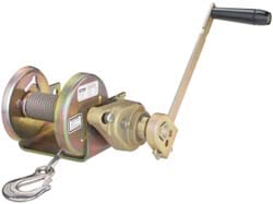 Manual Winch: Lifting, 1000 lb Line Pull Capacity, 250' Cable, 3/16" Cable Dia