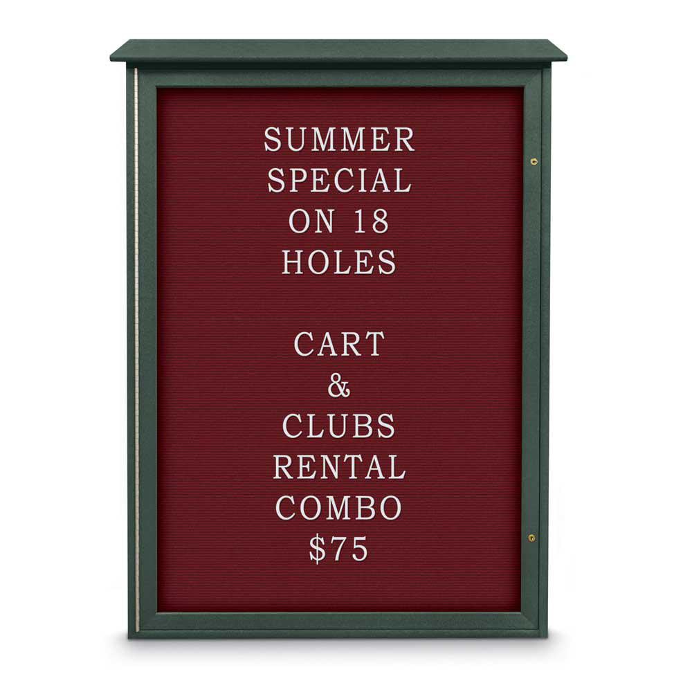 Enclosed Letter Board: 54" Wide, 38" High, Fabric, Berry