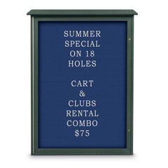 Enclosed Letter Board: 54" Wide, 38" High, Laminate, Blue