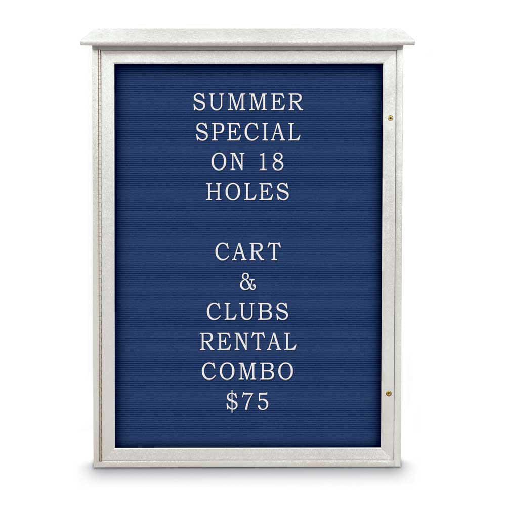 Enclosed Letter Board: 54" Wide, 38" High, Laminate, Blue