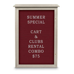 Enclosed Letter Board: 48" Wide, 32" High, Fabric, Berry