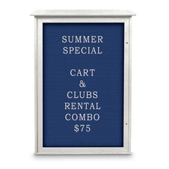 Enclosed Letter Board: 48" Wide, 32" High, Laminate, Blue