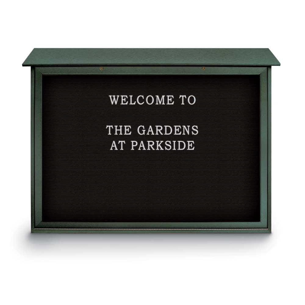 Enclosed Letter Board: 52" Wide, 40" High, Laminate, Black