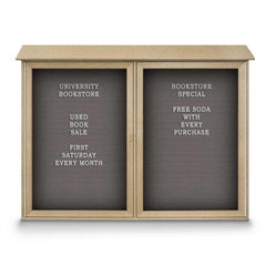 Enclosed Letter Board: 52" Wide, 40" High, Fabric, Gray