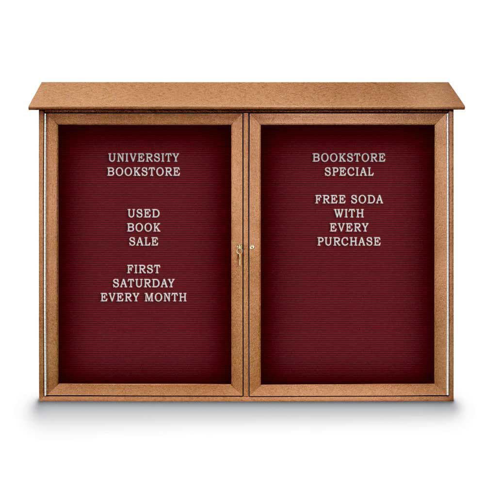 Enclosed Letter Board: 52" Wide, 40" High, Fabric, Berry