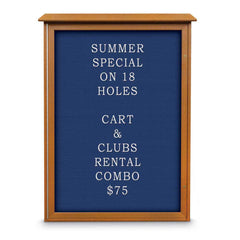 Enclosed Letter Board: 54" Wide, 38" High, Laminate, Blue