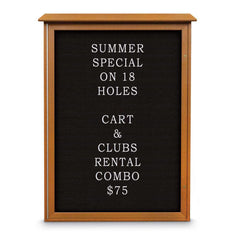 Enclosed Letter Board: 54" Wide, 38" High, Laminate, Black