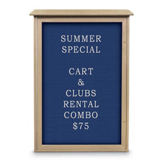 Enclosed Letter Board: 48" Wide, 32" High, Laminate, Blue