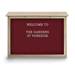 Enclosed Letter Board: 52" Wide, 40" High, Fabric, Berry